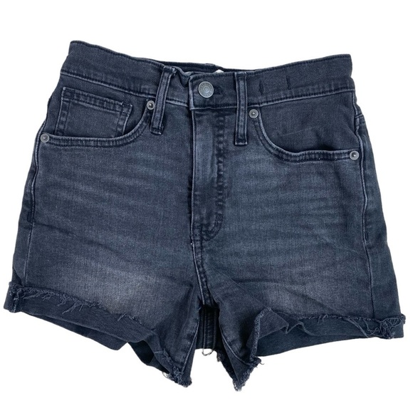 Madewell Women’s Black High-Rise Denim Shorts‎ Sz 24 - Picture 1 of 11